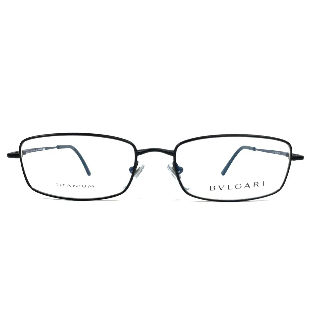 Bvlgari Eyeglasses Frames 191-T 411 Titanium Black Rectangle Full Rim 53-17-135
